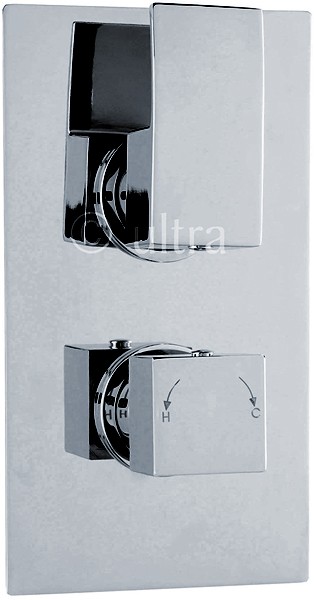 Twin Concealed Thermostatic Shower Valve (Chrome). additional image