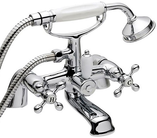 Bath Shower Mixer with Large Handset (Chrome) additional image