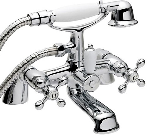 Bath Shower Mixer with Small Handset (Chrome) additional image