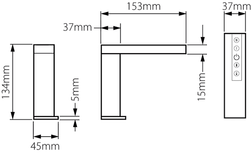 Digital Basin Tap With Concealed Control Unit (Deck Mounted). additional image