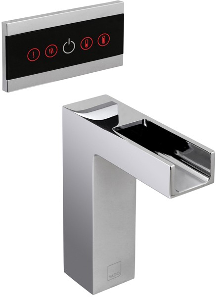 LED Waterfall Basin Tap With Wall Mounted Control Panel. additional image