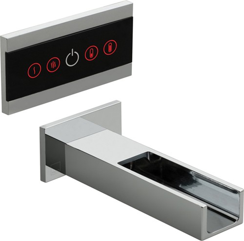 LED Wall Mounted Waterfall Basin Tap With Control Panel. additional image