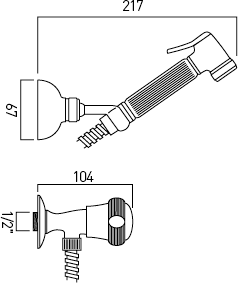 Luxury Hand Held Bidet Spray Kit With Stop Cock (Chrome). additional image