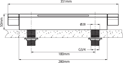 Waterfall Bath Filler Tap (Chrome). additional image