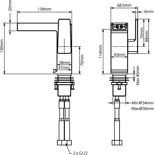 Waterfall Basin Tap (Chrome). additional image