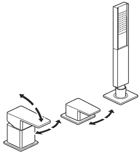 3 Tap Hole Bath Shower Mixer With Shower Kit (No Spout). additional image