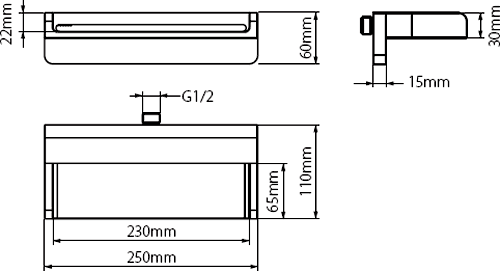 Wall Mounted Waterfall Shower Head (Chrome). additional image