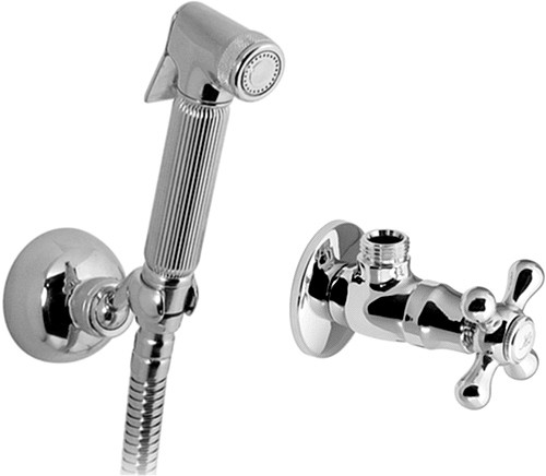Luxury Hand Held Bidet Spray Kit With Stop Cock (Chrome). additional image