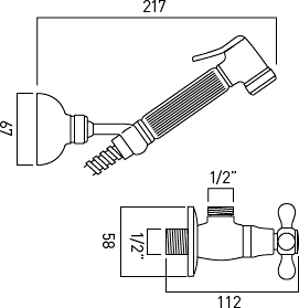 Luxury Hand Held Bidet Spray Kit With Stop Cock (Chrome). additional image