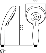 Shower Handset With 5 Spray Functions (Low Pressure). additional image