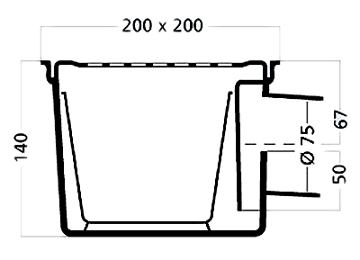 Outdoor Gully With Stainless Steel Grate & 3 Inch Side Outlet. 200mm. additional image