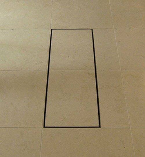 Stainless Steel Wetroom Tile Channel With Side Outlet. 1020mm. additional image