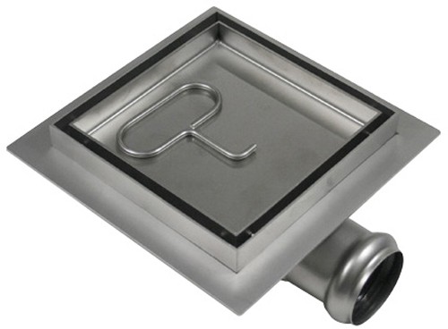 Stainless Steel Wetroom Tile Drain With Frame. 150x150mm. additional image