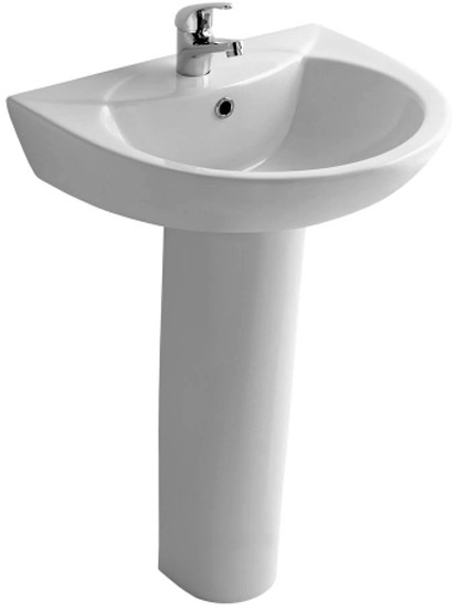 Basin & Pedestal (1 Tap Hole).  Size 545x445mm. additional image