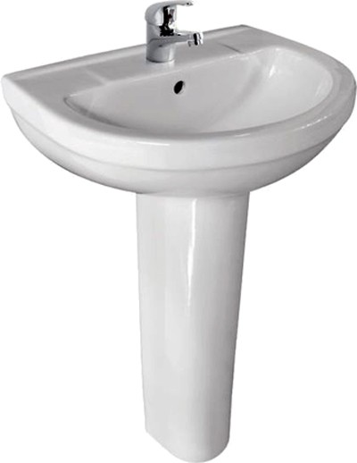 Basin & Pedestal (1 Tap Hole).  Size 510x410mm. additional image