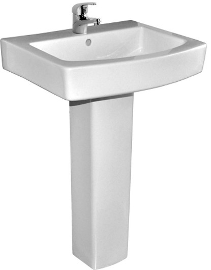 Basin & Pedestal (1 Tap Hole).  Size 550x450mm. additional image