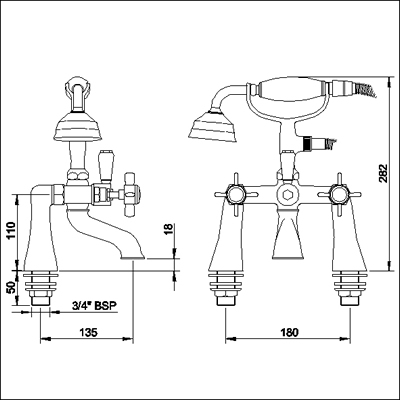 1/2" Bath Shower Mixer (Chrome) additional image