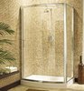 Click for Image Ultra 1200x760 bow shaped jumbo shower enclosure with shower tray.