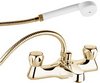 Click for Deva Profile Bath Shower Mixer Tap With Shower Kit And Wall Bracket (Gold).