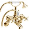 Click for Deva Imperial Wall Mounted Bath Shower Mixer Tap With Shower Kit (Gold).