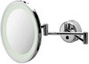 Click for Geesa Hotel Swing arm Mirror with light. 240mm round.