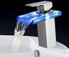 Click for Hydra LED Rectangular Glass Waterfall Basin Tap With LED lights (Chrome).