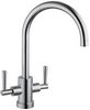 Click for Hydra Ruby Kitchen Tap With Twin Lever Controls (Chrome).