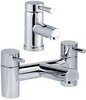 Click for Hydra Malton Basin Mixer & Bath Filler Tap Set (Chrome).