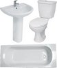 Click for Hydra Bathroom Suite With Toilet, Basin, Pedestal & Bath (No Tap Hole Bath).