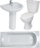 Click for Hydra Bathroom Suite With Toilet, Basin, Pedestal & Bath (2 Tap Hole Bath).