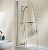 Click for Lakes Classic 860x1400 Sculpted Bath Screen With Towel Rail (Silver).