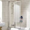 Click for Lakes Classic 950x1400 Framed Bath Screen With 2 Folding Panels (Silver).