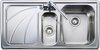 Click for Rangemaster Chicago 1.5 bowl stainless steel kitchen sink with left hand drainer.