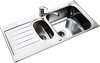Click for Leisure Sinks Seattle 1.5 bowl stainless steel kitchen sink. Reversible.
