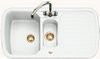 Click for Rangemaster RangeStyle 1.5 Bowl White Sink With Brass Tap And Waste.