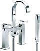 Click for Mayfair Ice Fall Lever Bath Shower Mixer Tap With Shower Kit (High Spout).
