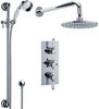 Click for Crown Showers Triple Thermostatic Shower Valve, Slide Rail Kit, Head & Arm.