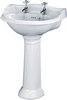 Click for Crown Ceramics Ryther 600mm Basin & Pedestal (2 Tap Holes).