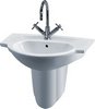 Click for Crown Ceramics Linton 600mm Wall Hung Basin & Semi Pedestal (1 Tap Hole).