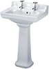 Click for Crown Ceramics Carlton 600mm Basin & Pedestal (2 Tap Holes).