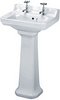 Click for Crown Ceramics Carlton 500mm Basin & Pedestal (2 Tap Holes).