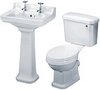 Click for Crown Ceramics Carlton 4 Piece Bathroom Suite, 560mm Basin (2 Tap Holes).