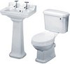 Click for Crown Ceramics Carlton 4 Piece Bathroom Suite, 500mm Basin (2 Tap Holes).