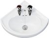 Click for Shires 2 tap hole corner basin + Free brackets. 470x410mm.