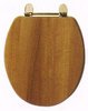 Click for daVinci Cherry contemporary toilet seat with gold hinges.