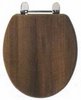 Click for daVinci Wenge contemporary toilet seat with chrome hinges.