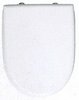 Click for Aspen White top loading toilet seat and cover with chrome hinges.