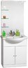 Click for daVinci 750mm Contour Vanity Unit with ceramic basin, mirror and shelves.
