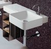 Click for Flame 1 Tap Hole Long Square Wall Hung Basin With Unit. 820 x 500mm.