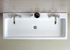 Click for Frozen Long Counter Top Basin, for use with two mixer taps. 1200x505mm.
